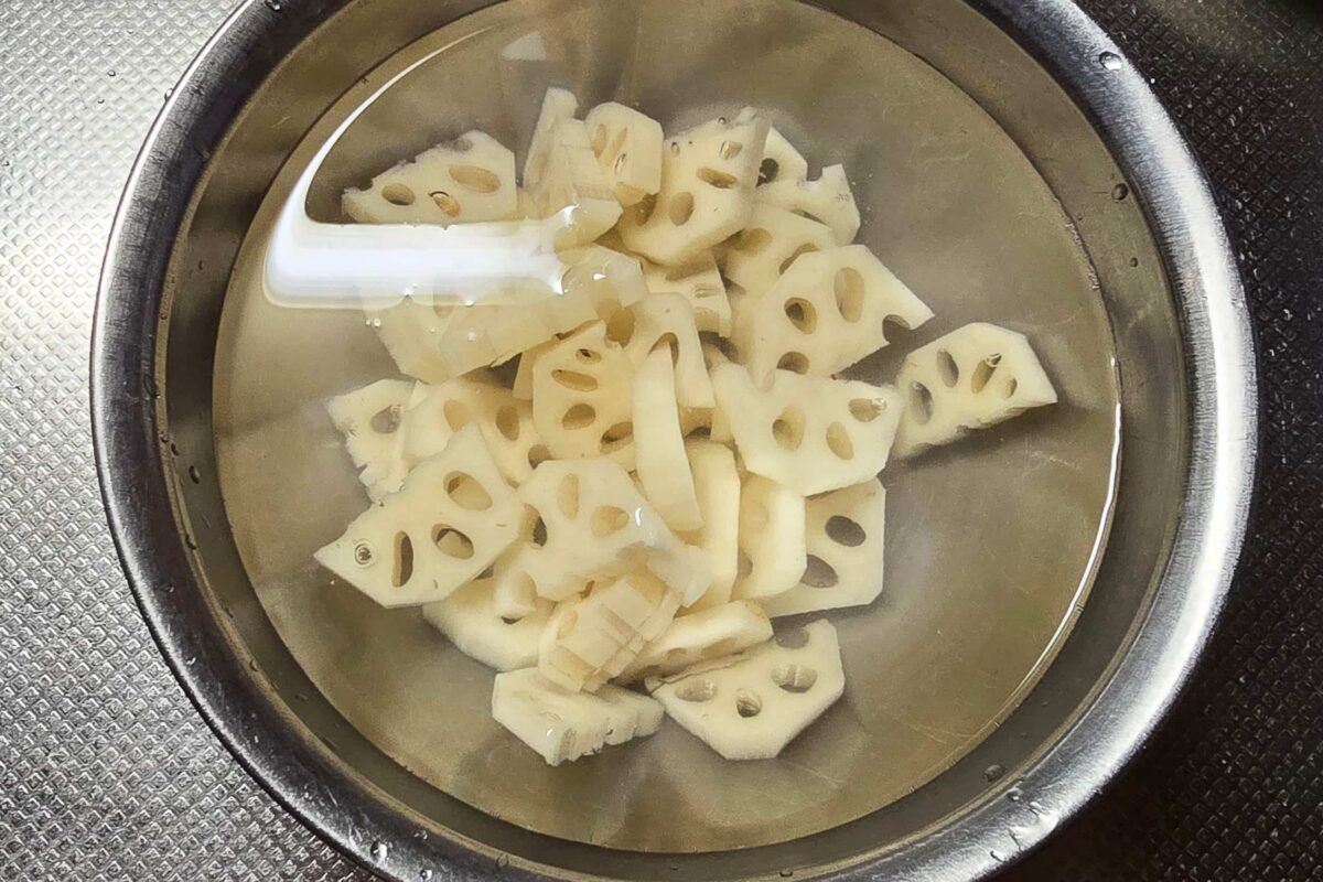 さつまいもとれんこんとベーコンのマヨネーズ焼き・れんこん