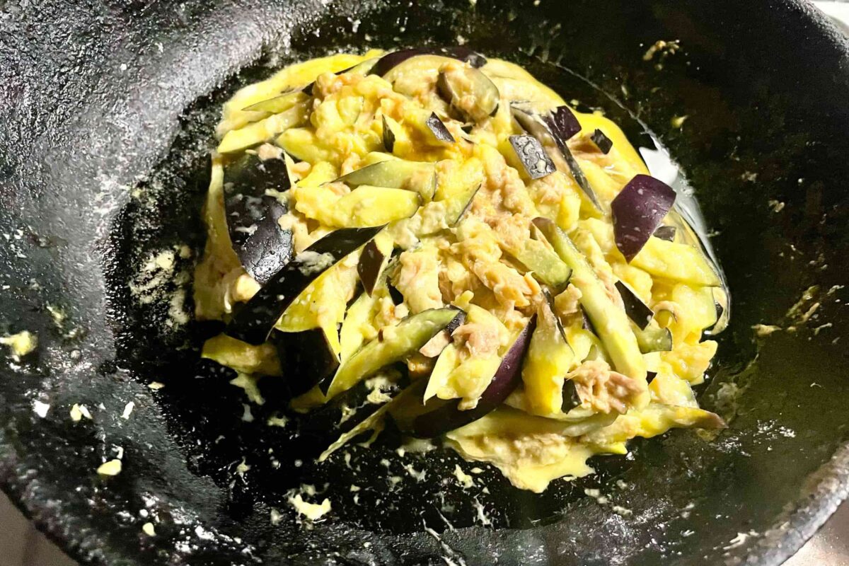 こんがりツナなす焼き