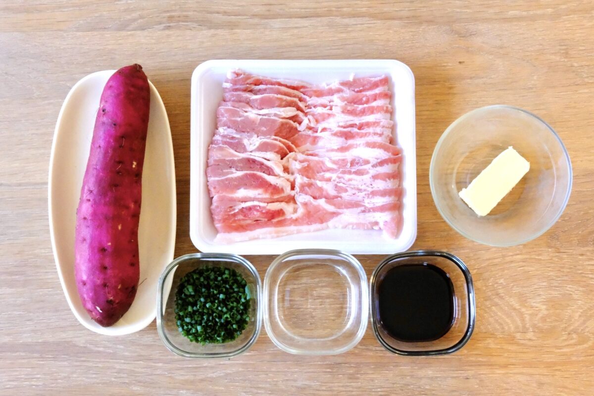 さつまいもと豚バラの炒め物