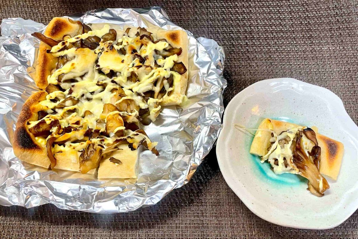 こんがり舞茸油揚げピザ