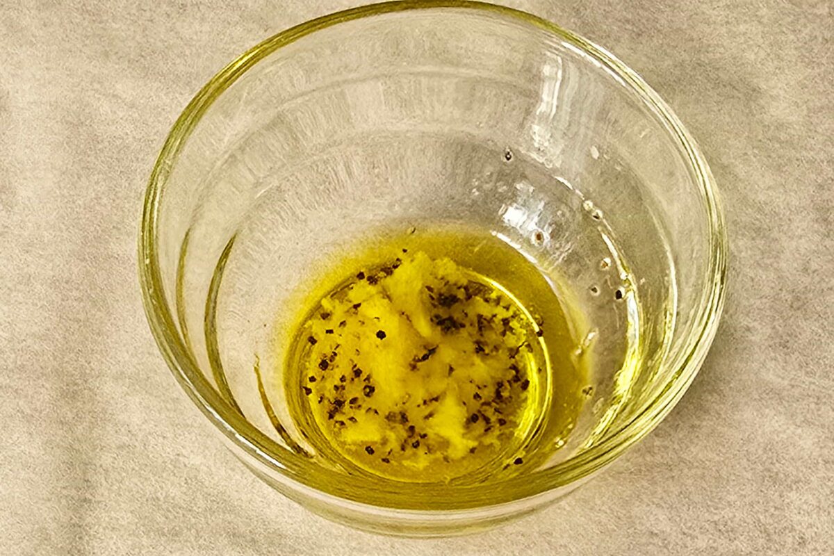 ガーリックトースト・混ぜる