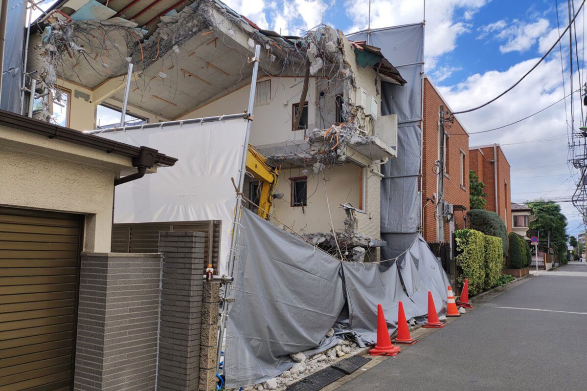 世田谷区の工事現場