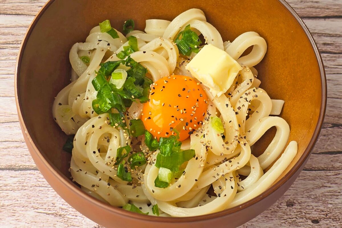 我が家のバター釜玉うどん