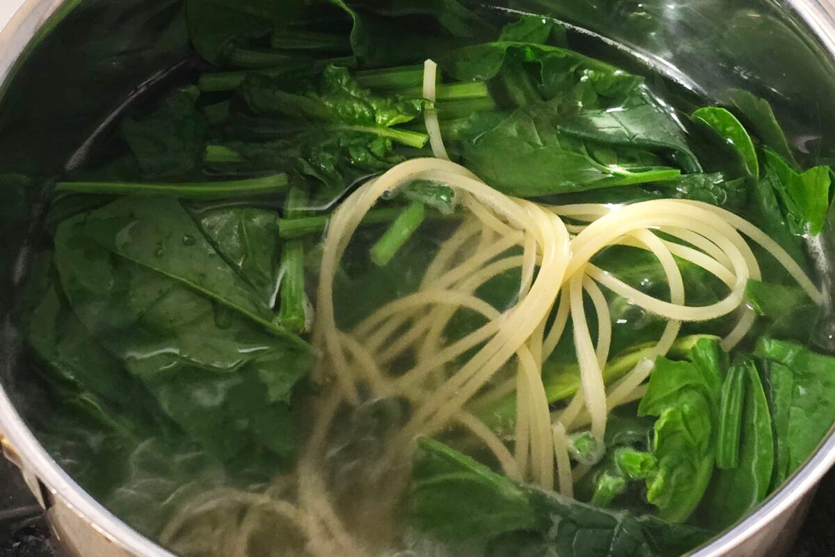 グラタンdeクリームパスタ・ほうれん草