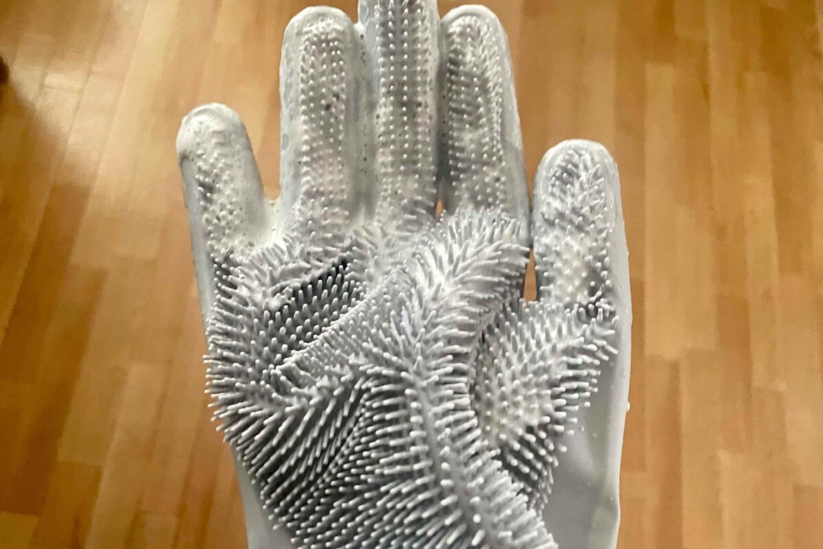 ブラシ付シリコーンお掃除手袋