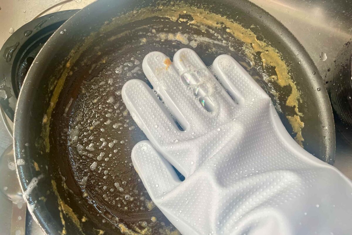 ブラシ付シリコーンお掃除手袋