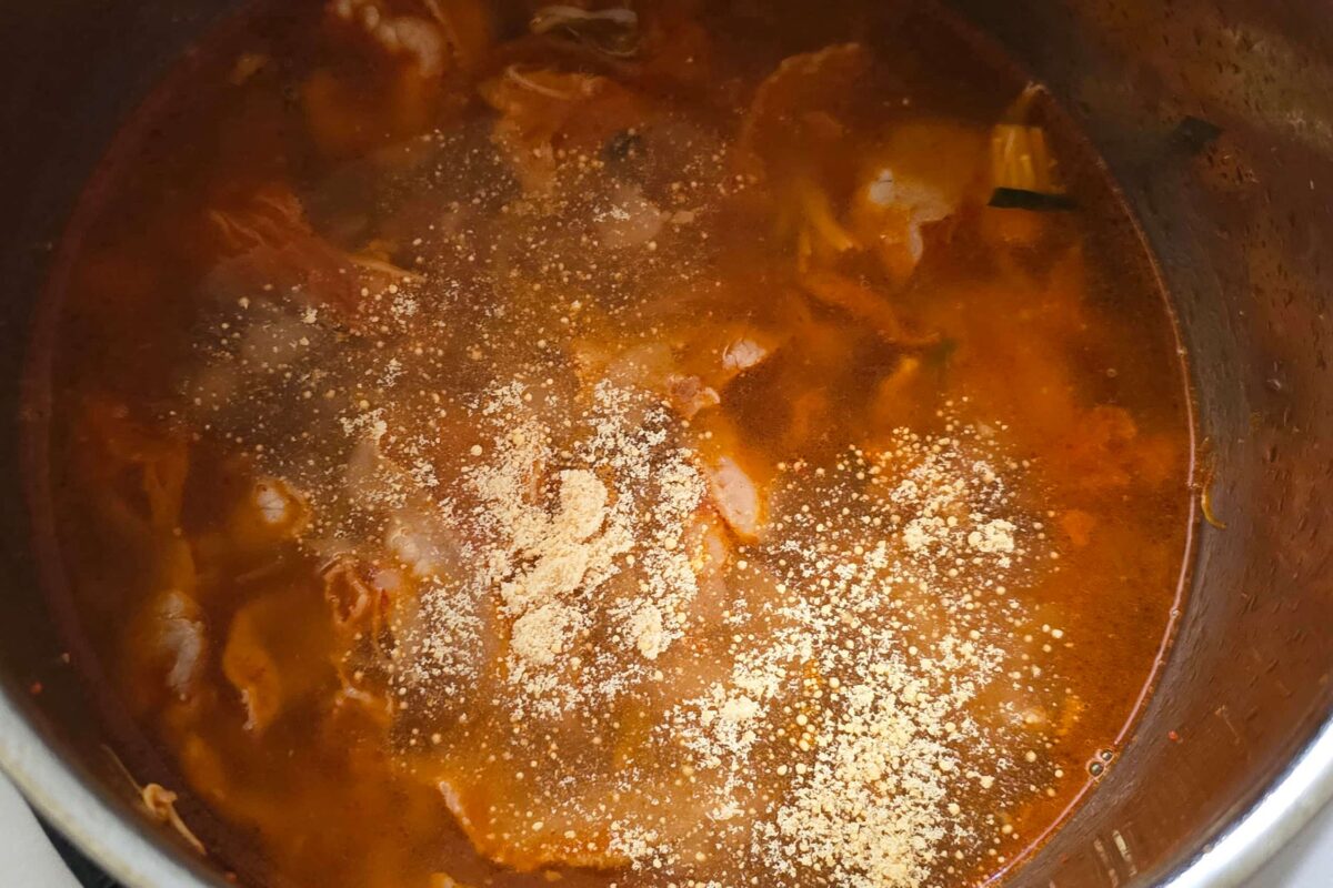 春雨豚キムチスープ・水