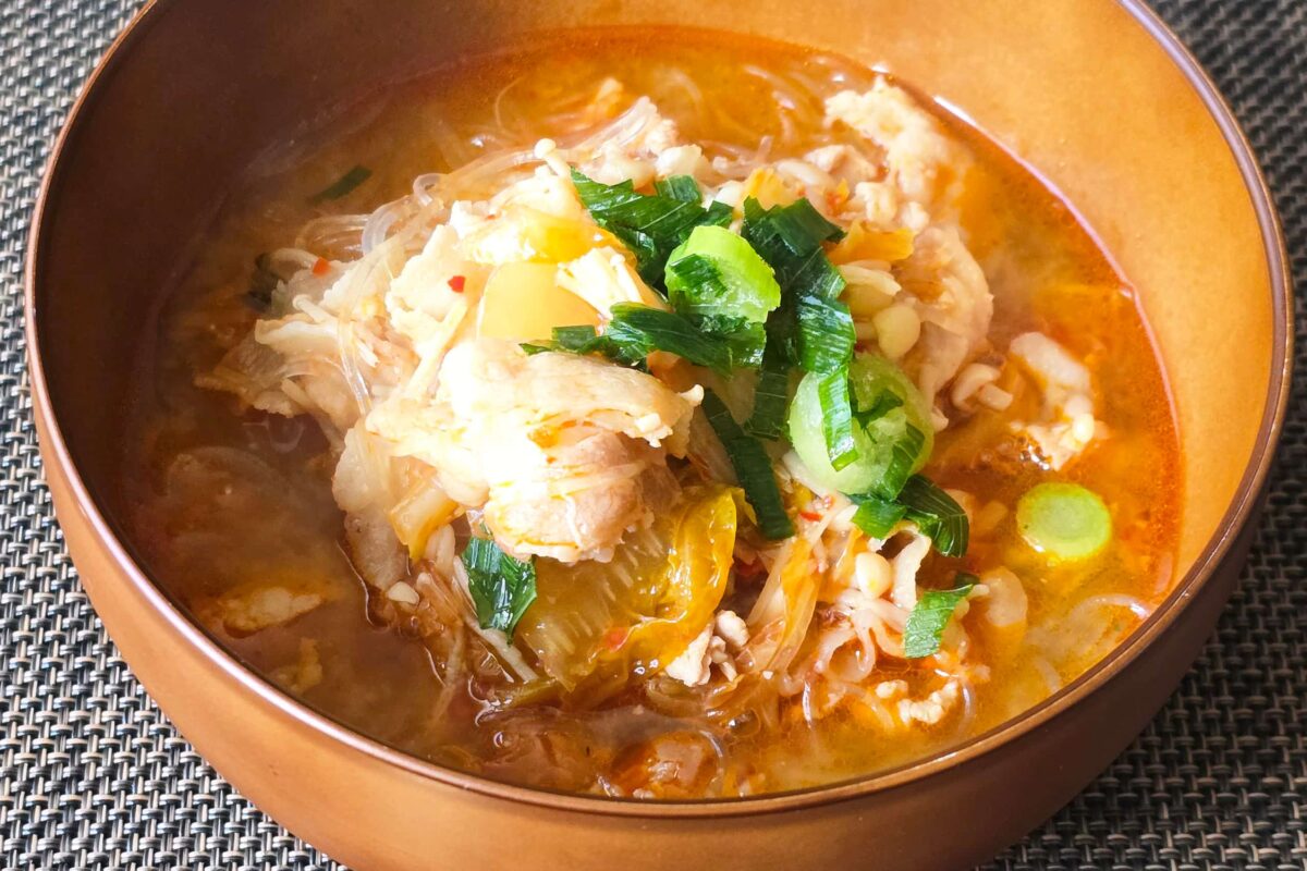 春雨豚キムチスープ・完成