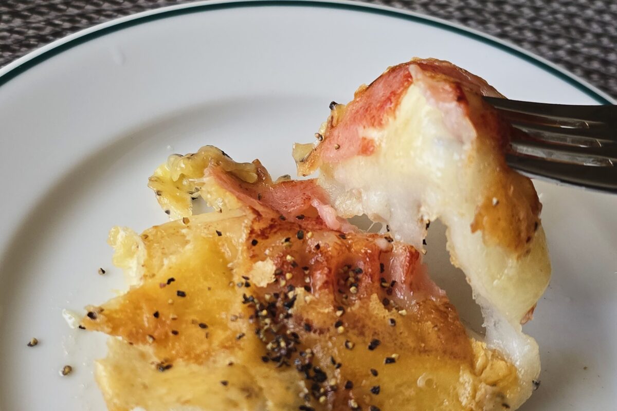 ベーコンチーズ餅・実食