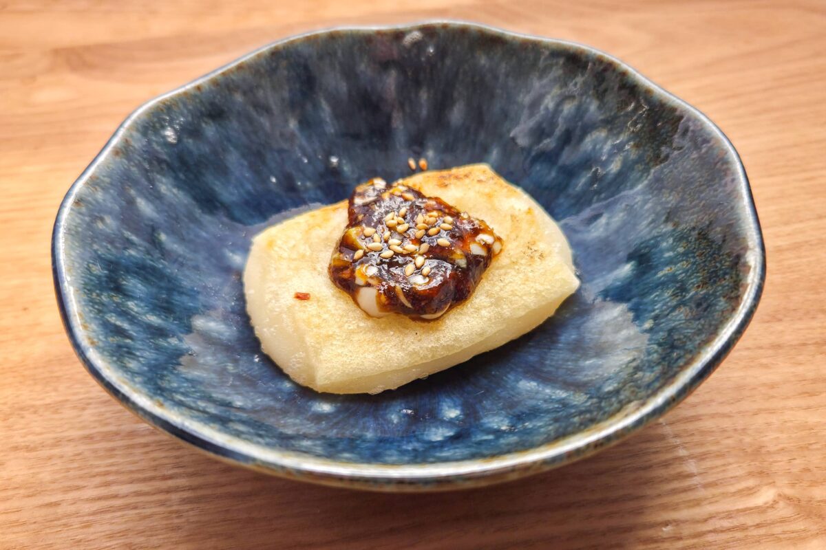 お餅のバター焼きのりねぎソース