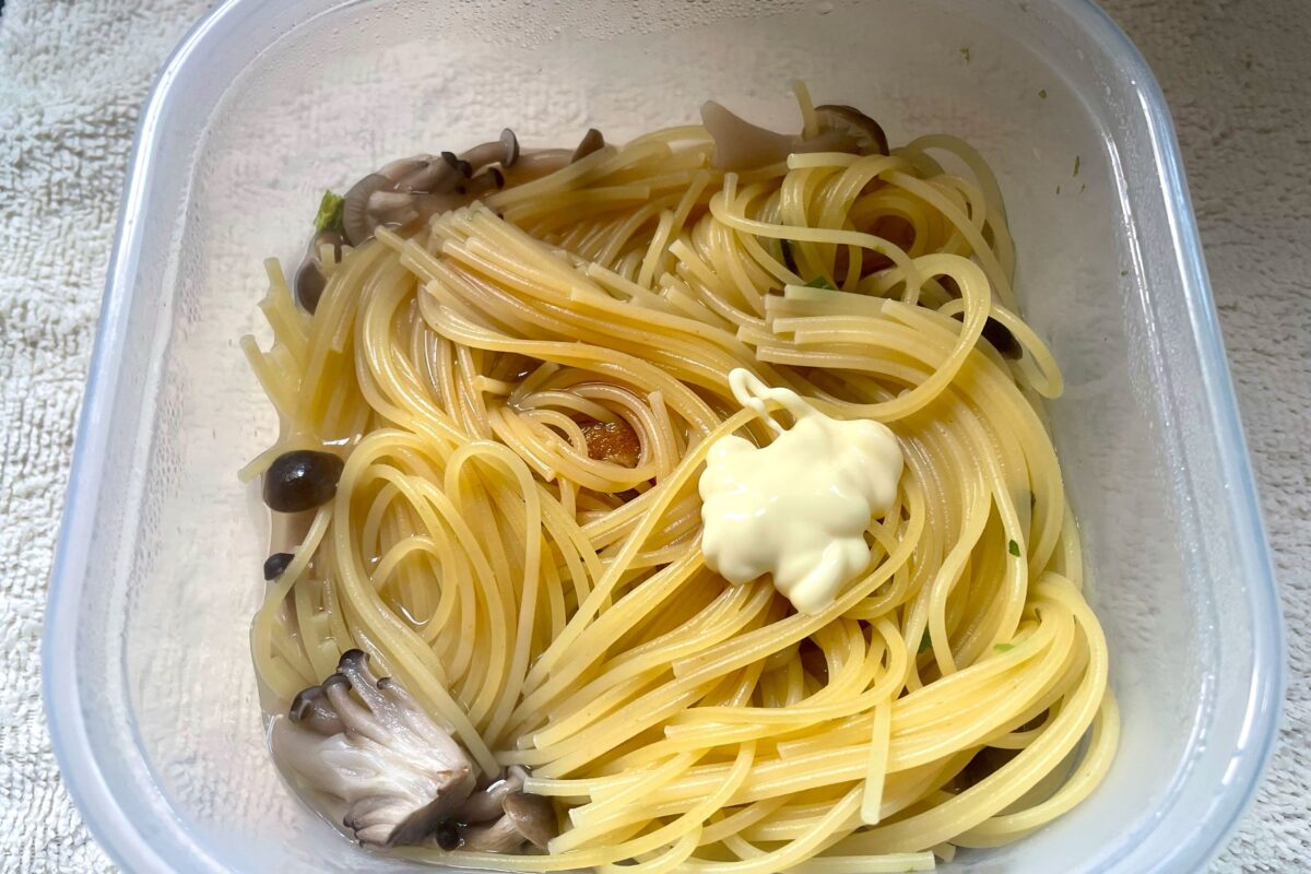 タッパーで出来るパスタ