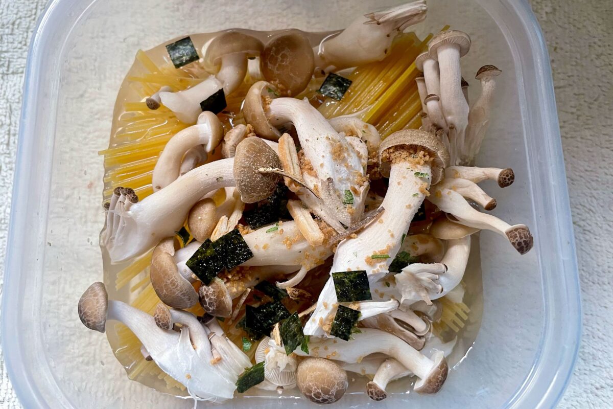 タッパーで出来るパスタ