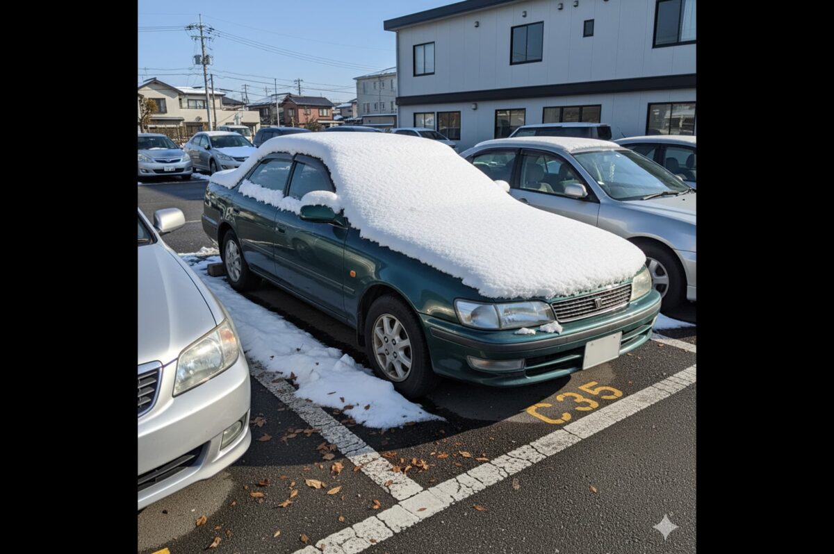 コインパーキングで放置された車のイメージ
