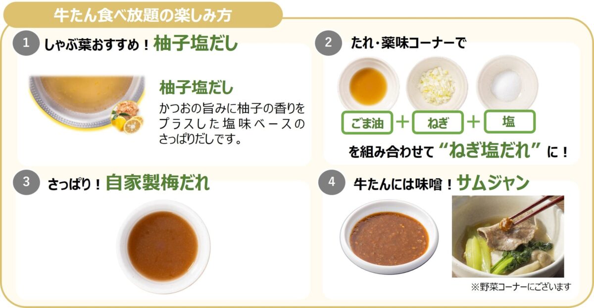 しゃぶ葉「牛たん食べ放題」