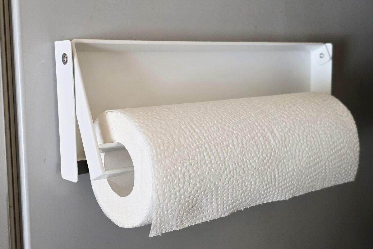 片手でカットマグネットキッチンペーパーホルダー