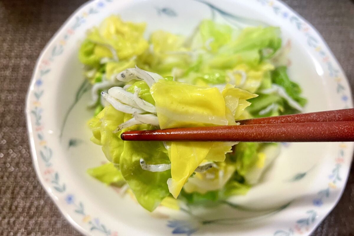 春キャベツのペペロンチーノ