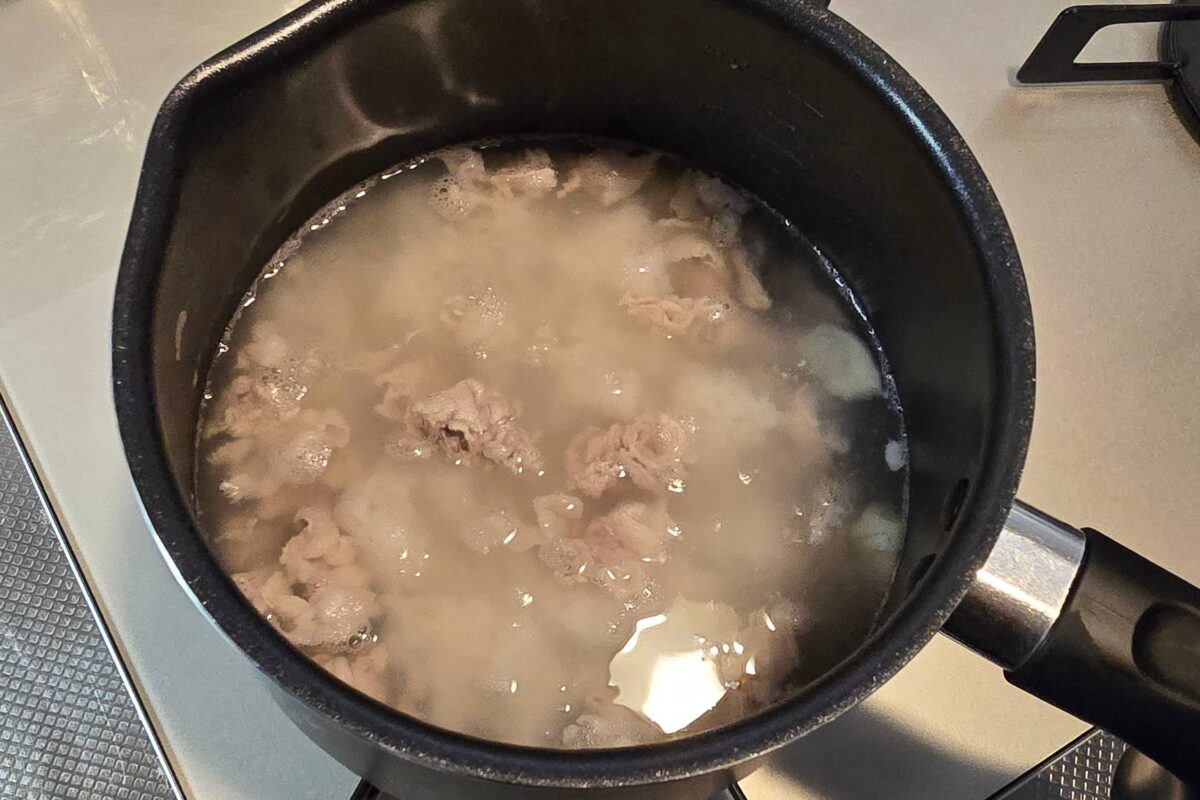 豚肉と小松菜の塩レモン粥