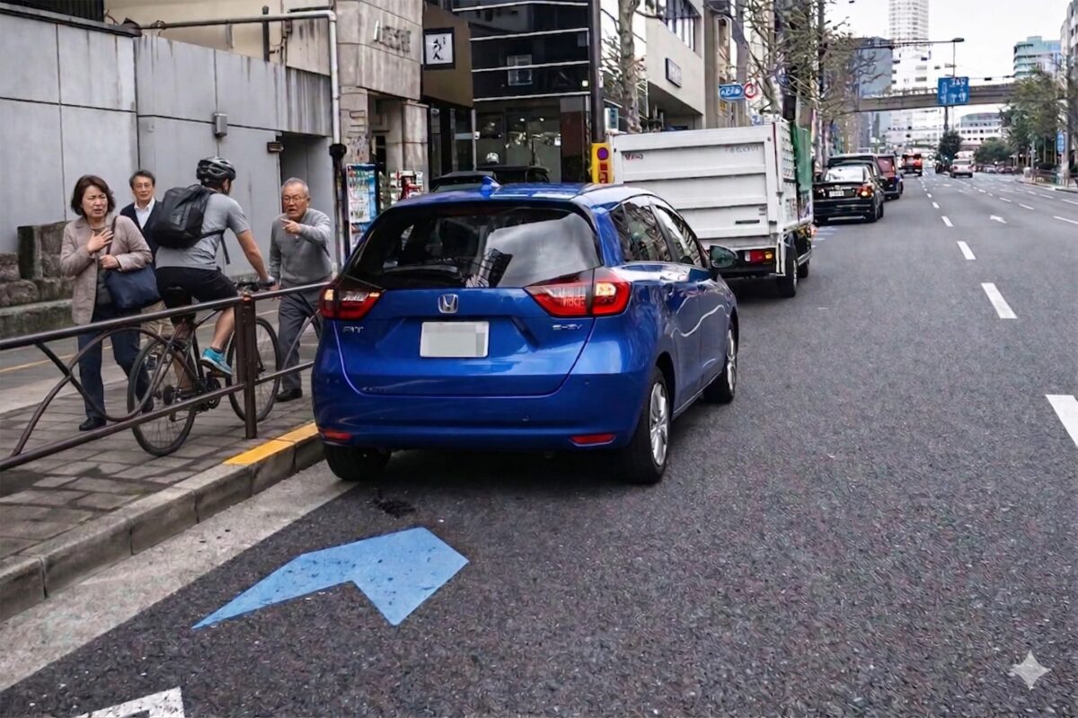 自転車専用道路・路駐・青色切符
