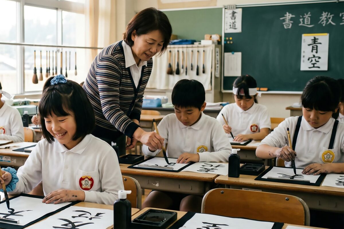 習字・書道の授業
