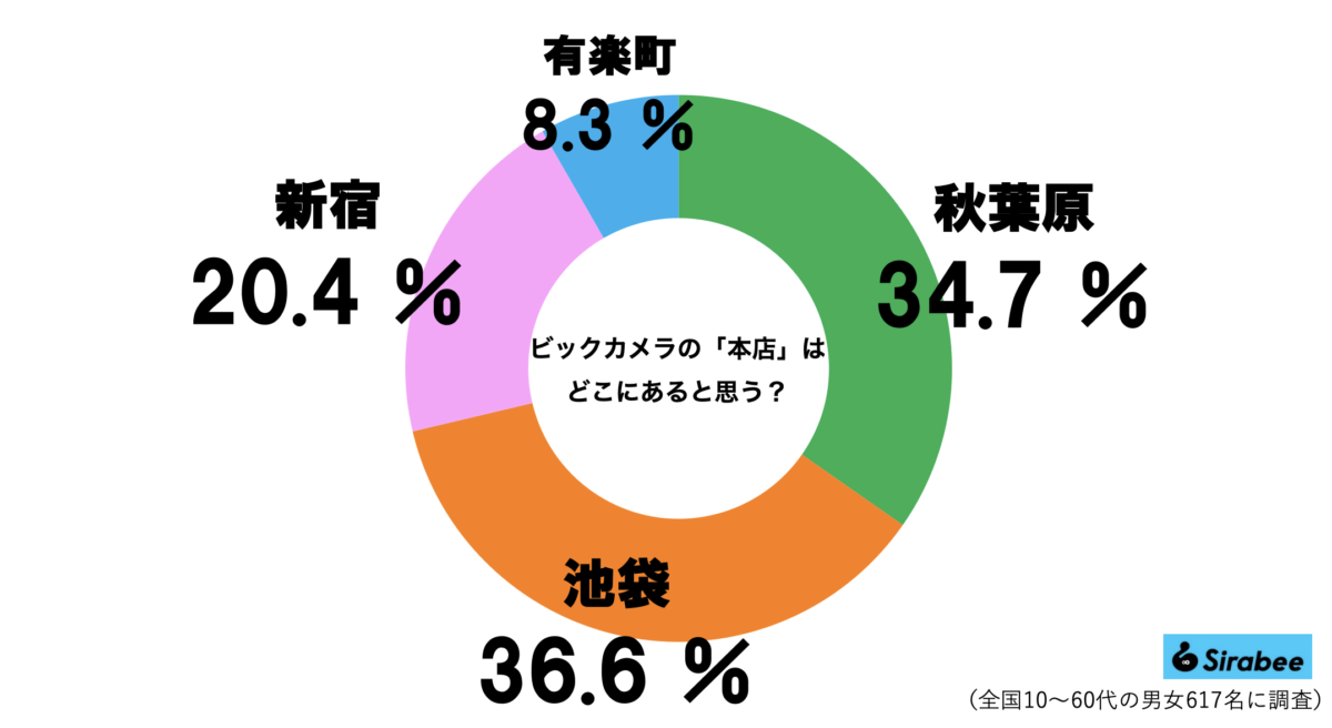 「ビックカメラ本店はどこ？」グラフ