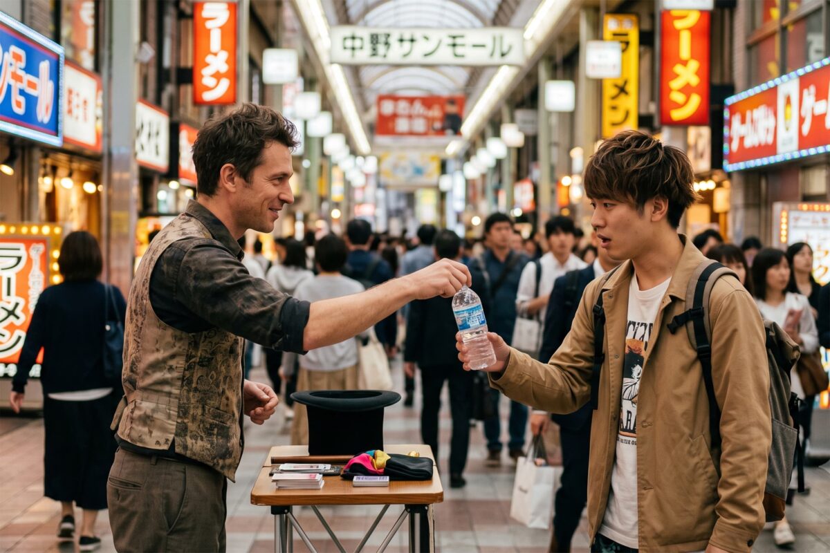 中野アーケードにいるマジシャン