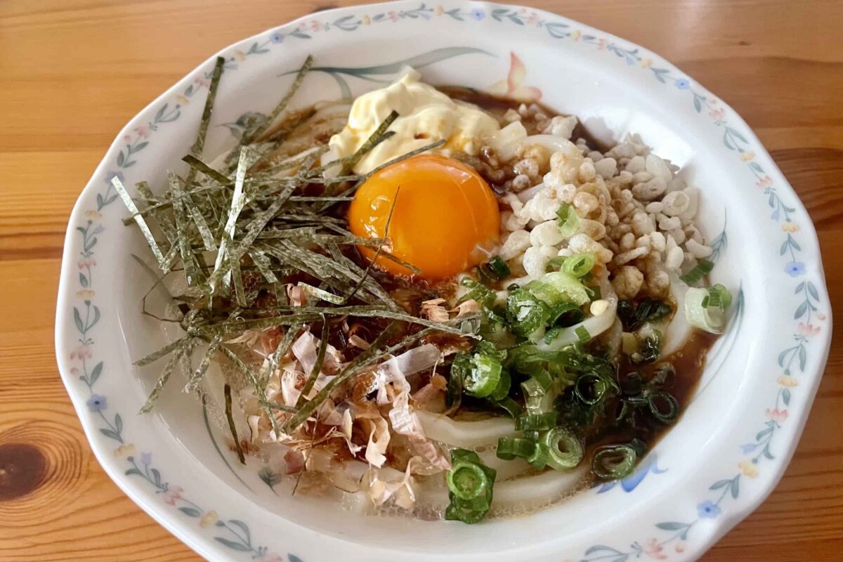 冷やし釜玉うどん