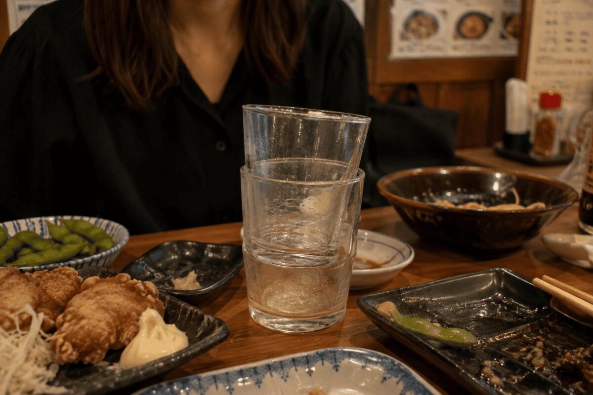 重ねたグラスのイメージ