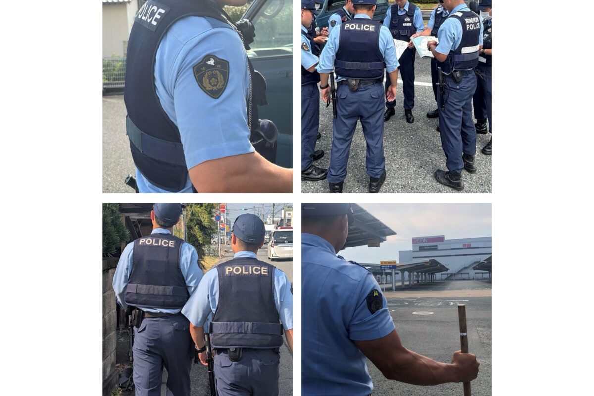 熊本をパトロールする警察官