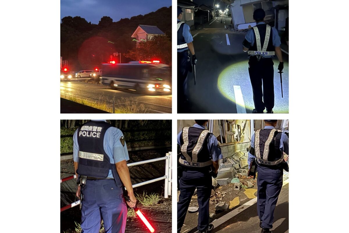 熊本をパトロールする警察官