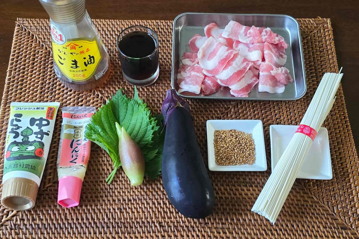 とろナス柚子胡椒つけダレそうめん