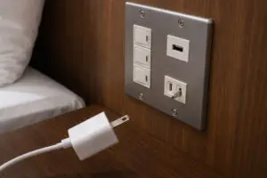 ホテルのコンセントに残った最悪な落とし物が「危険すぎる」と話題　専門家は「感電の恐れ」を指摘