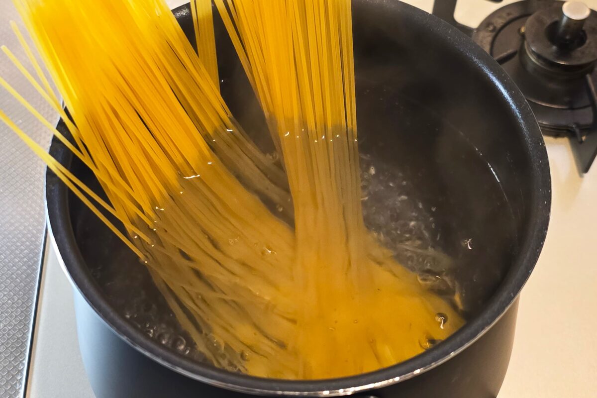 生ハムの冷製塩パスタ