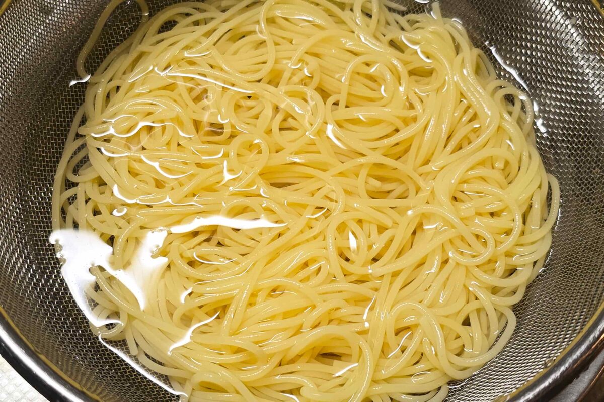 生ハムの冷製塩パスタ