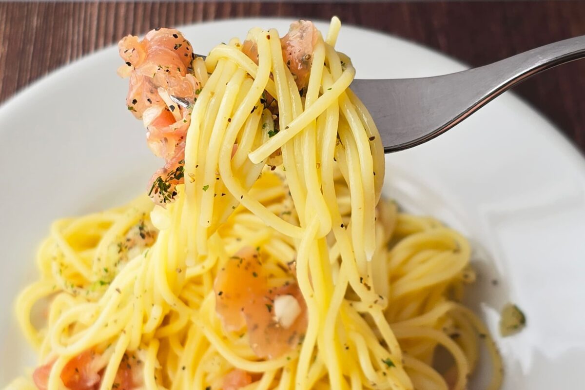 生ハムの冷製塩パスタ
