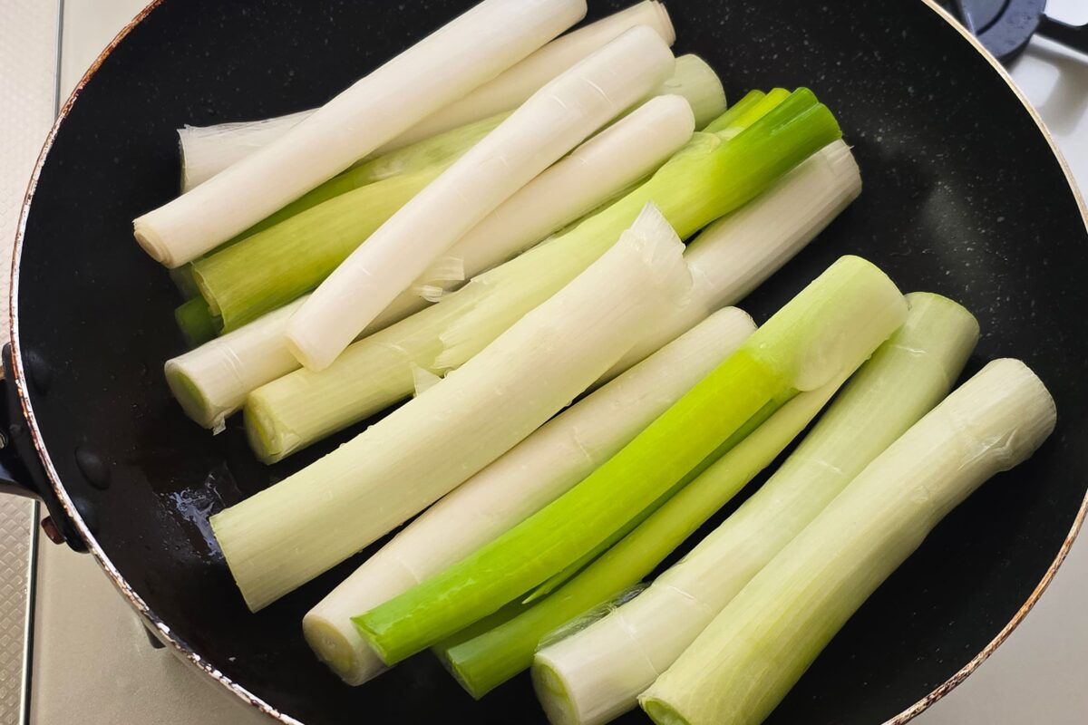 ネギの蒸し焼き