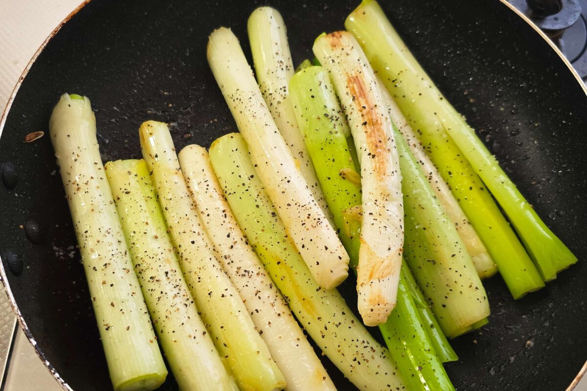 ネギの蒸し焼き