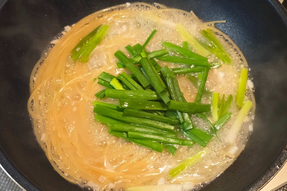 ワンパンねぎパスタ