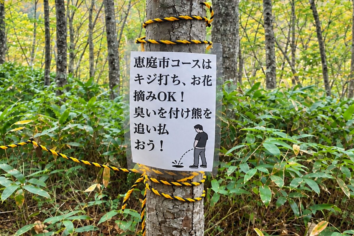 恵庭岳の張り紙