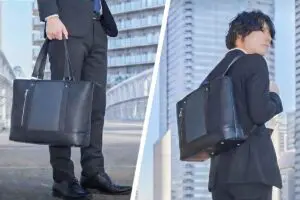 肩に掛けて上品に、背負ってラクに。トートにもリュックにも3秒でなれるキレイめバッグ